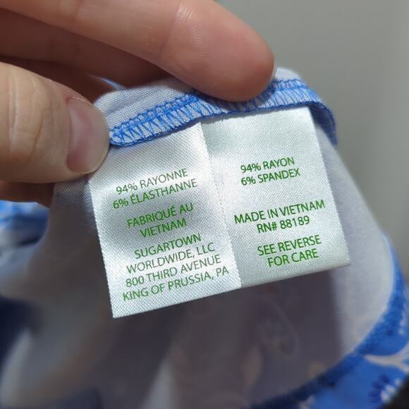 Lilly Pulitzer Ophelia Swing Dress Women's XS Have It Both Rays 3/4 Sleeve Blue - Picture 7 of 8